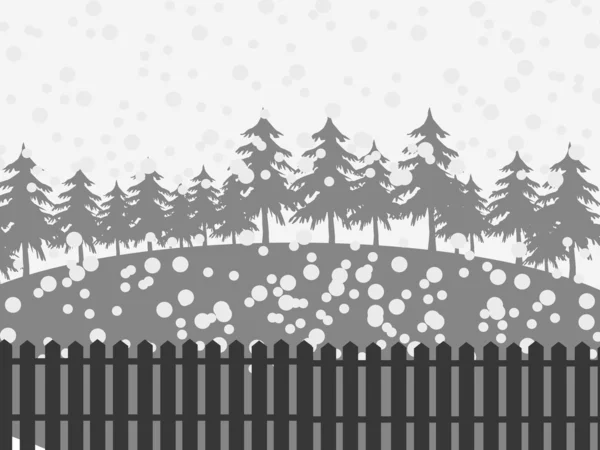 Albero di Natale all'aperto con neve — Vettoriale Stock