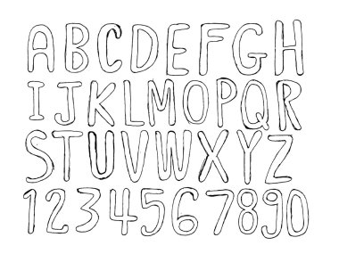 yazı tipi kroki el vektör mektup çizimi