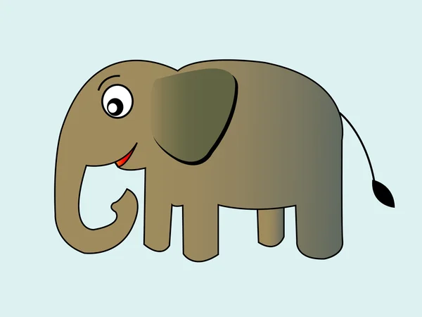 Carino cartone animato elefante vettoriale illustrazione — Vettoriale Stock