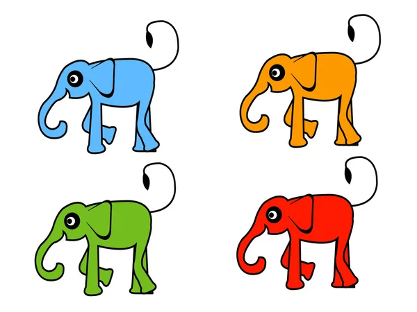 Carino cartone animato elefante vettoriale illustrazione — Vettoriale Stock