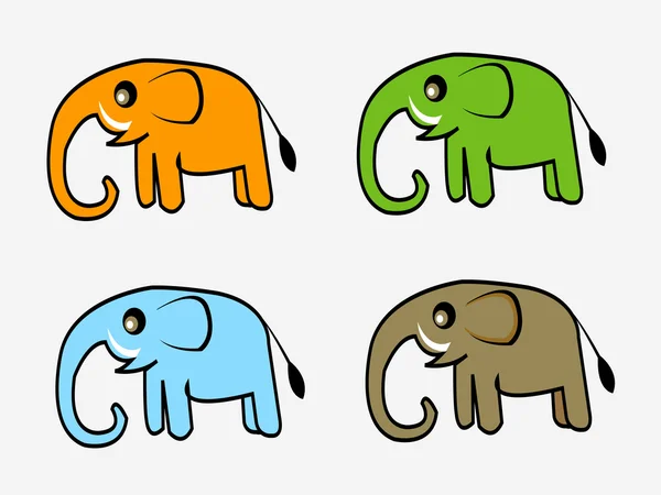 可爱的卡通大象矢量图解 — 图库矢量图片