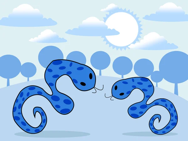 蛇艺术风格的插图 — 图库矢量图片