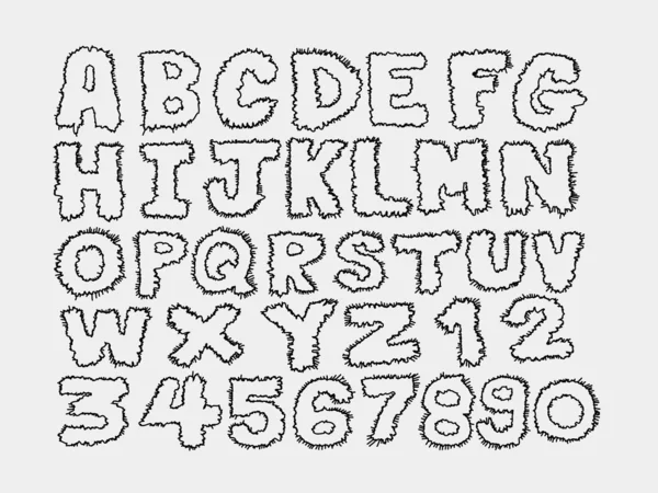 Yazı tipi kroki el vektör mektup çizimi — Stok Vektör