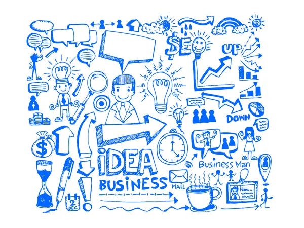 Business doodles idea — Stock Vector