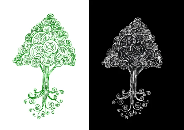 Árbol en ilustración — Vector de stock