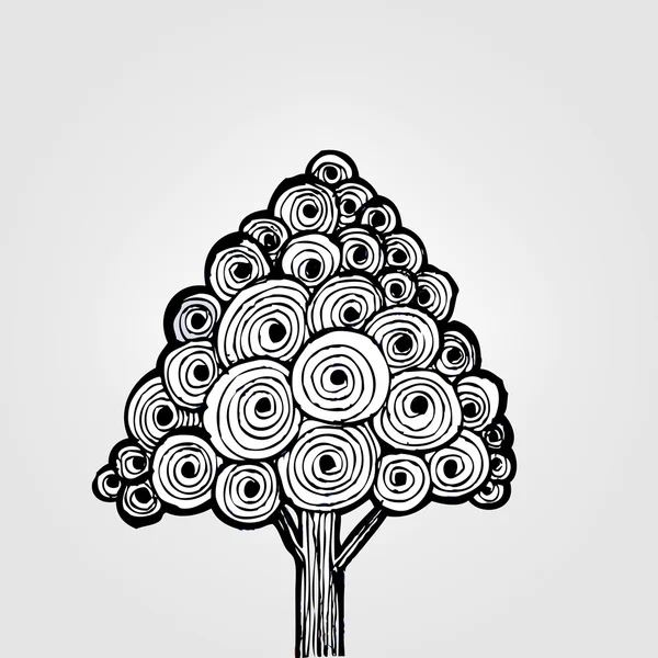 Árbol en ilustración — Archivo Imágenes Vectoriales