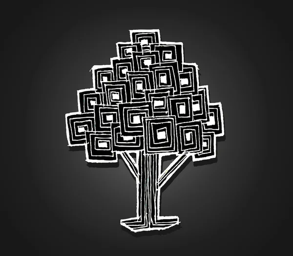 Árbol en ilustración — Archivo Imágenes Vectoriales