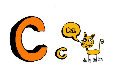 Alfabe karikatür metin