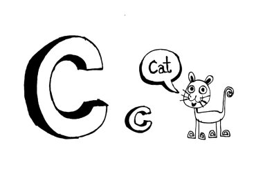 Alfabe karikatür metin