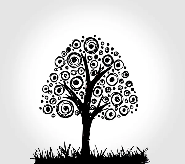 Albero astratto nell'illustrazione vettoriale — Vettoriale Stock