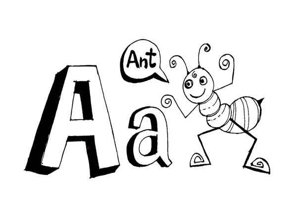 Texto de dibujos animados del alfabeto — Archivo Imágenes Vectoriales