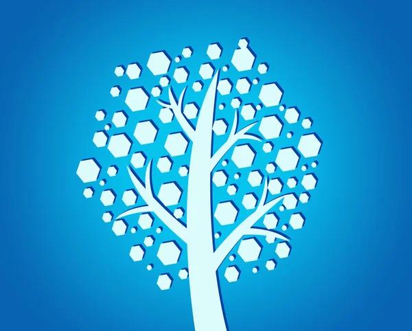 Árbol abstracto en ilustración vectorial — Vector de stock