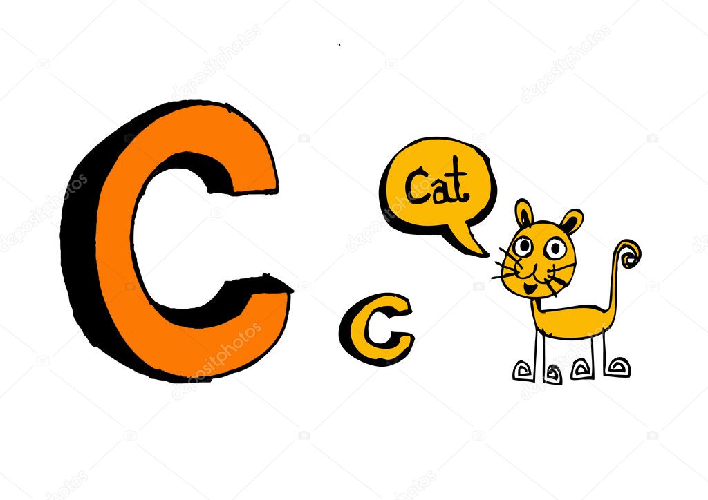 Alphabet cartoon text