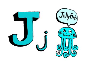 Alfabe karikatür metin