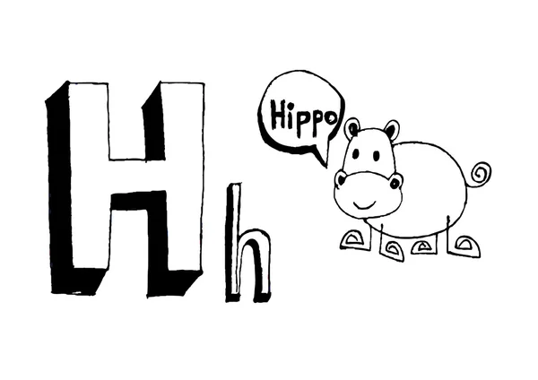 Texto de dibujos animados del alfabeto — Vector de stock