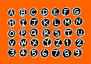 gerçek el çizili harfler yazı tipi bir kalemle yazılmış vektör