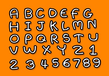 gerçek el çizili harfler yazı tipi bir kalemle yazılmış vektör