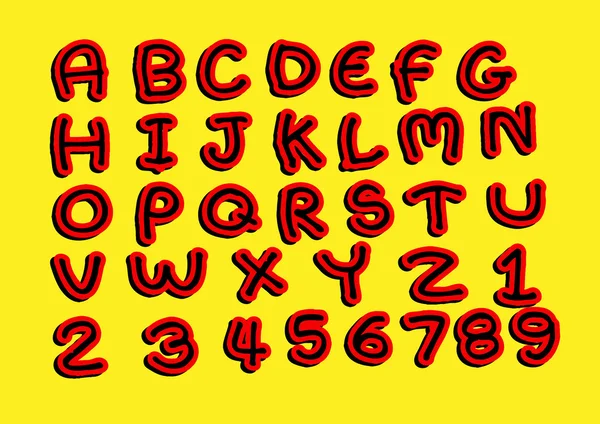 Caratteri di lettere disegnate a mano reali vettoriali scritti con una penna — Vettoriale Stock