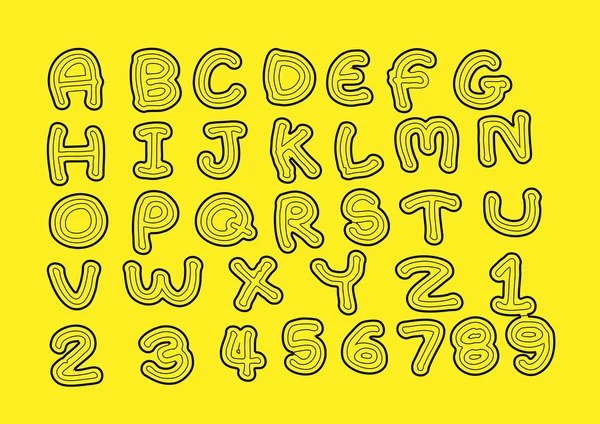 Vector echte hand getrokken brieven lettertype met een pen geschreven — Stockvector