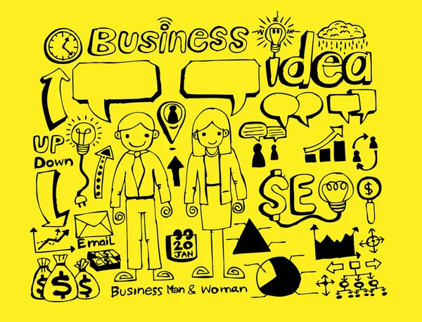 Business doodles idee — Stockvector