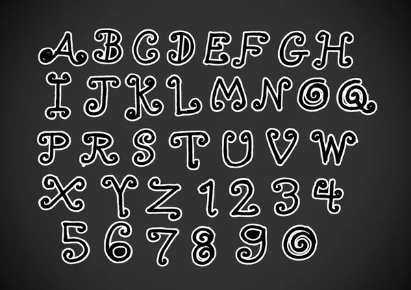 Векторные реальные буквы шрифт, написанный ручкой — стоковый вектор