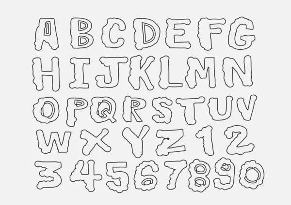Hand getrokken brieven lettertype — Stockvector