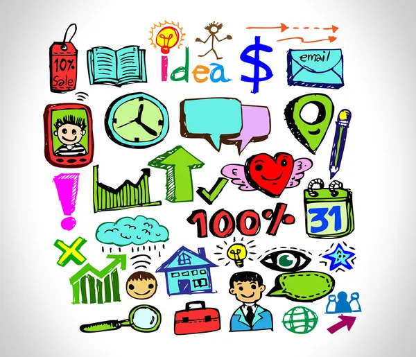 Business doodles idea — Stock Vector