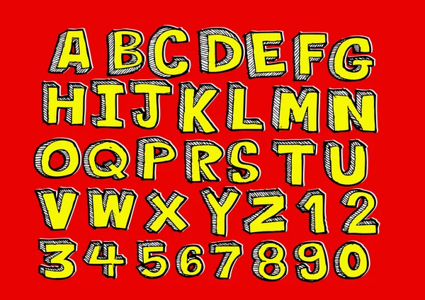 Handen ritade bokstäver teckensnitt — Stock vektor