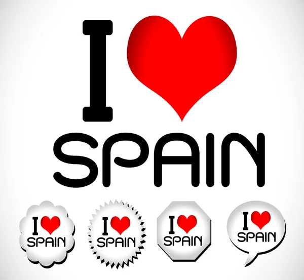 Eu amo a Espanha —  Vetores de Stock