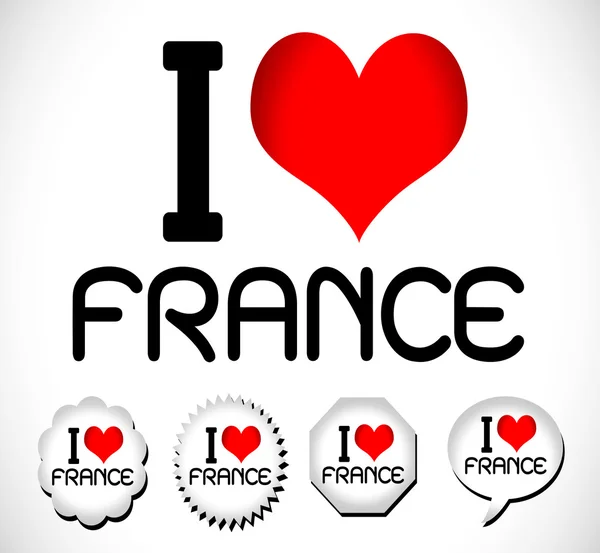 Kocham Francji — Wektor stockowy