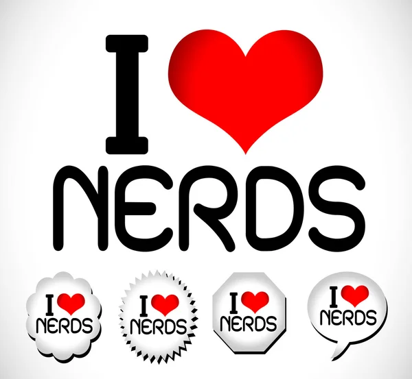 Me encantan los nerds — Archivo Imágenes Vectoriales