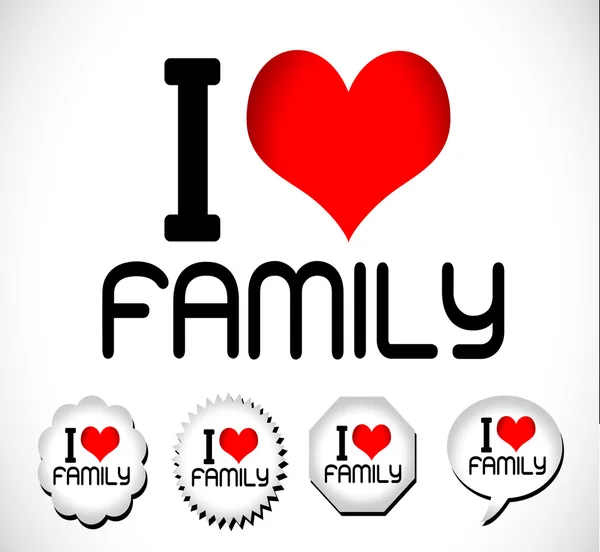 I Love family — Stock Vector