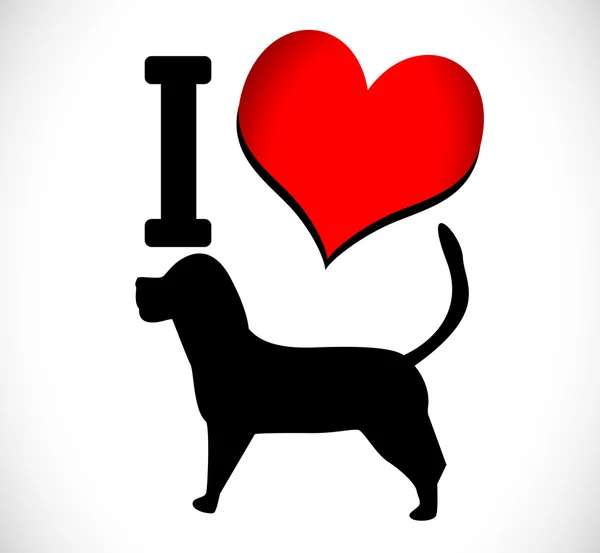 I Love Dog — Stock Vector