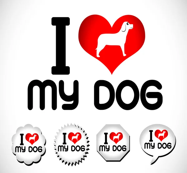 I Love Dog — Stock Vector