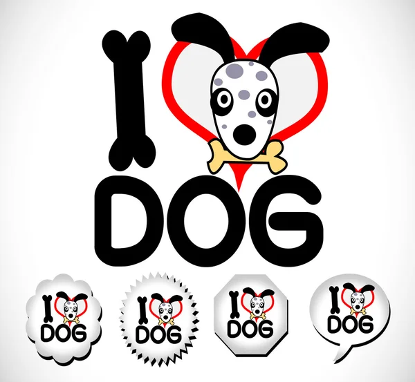 I Love Dog — Stock Vector