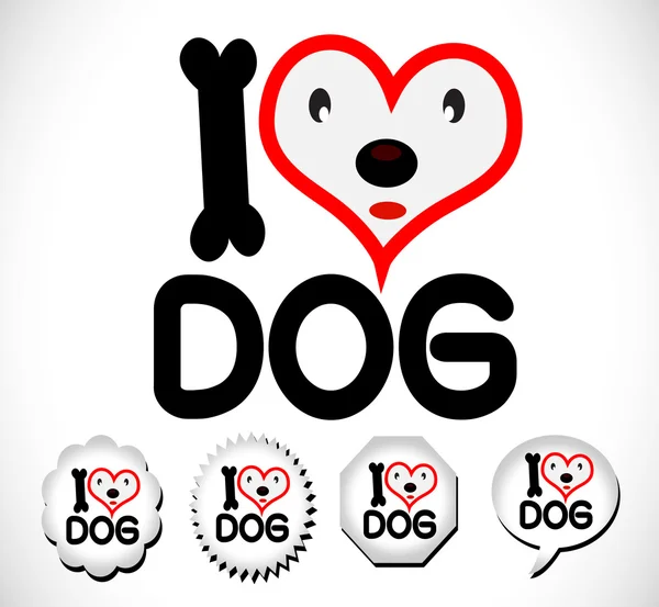 I Love Dog — Stock Vector