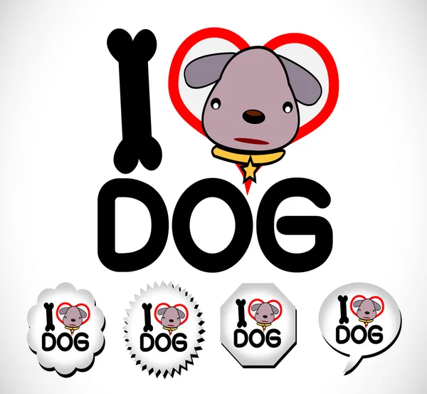 I Love Dog — Stock Vector