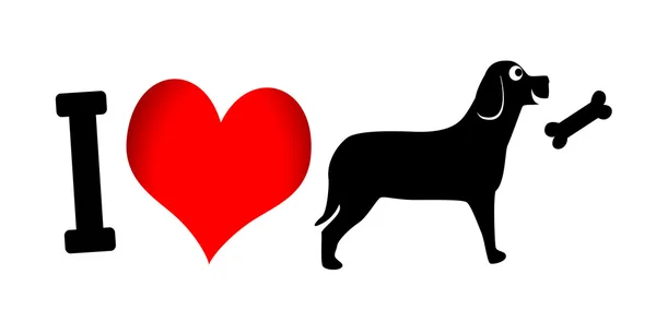 I Love Dog — Stock Vector