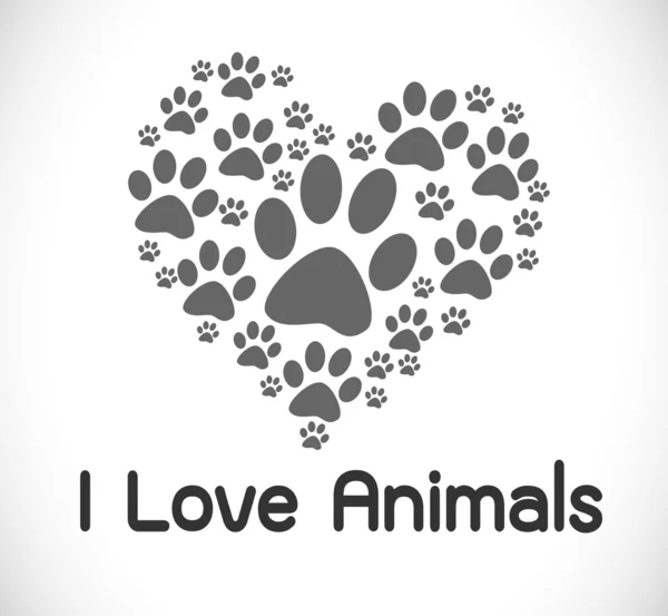 Me encantan los animales — Vector de stock