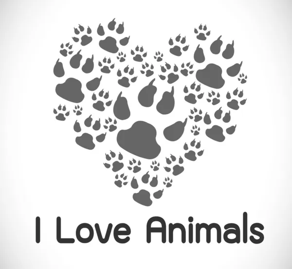 Me encantan los animales — Vector de stock