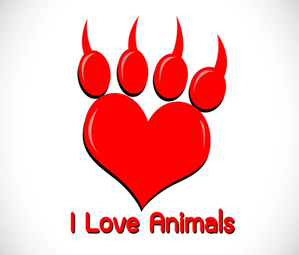 I love animals — Stock Vector