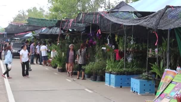 Ubonratchathani thailand - november 2013: wandelen menigte van mensen op de markt. — Stockvideo