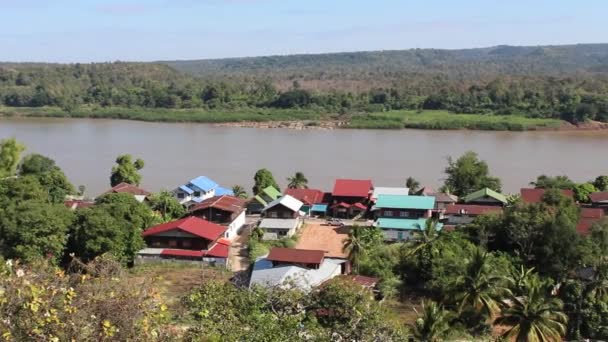 Vue ci-dessus khongjiam in ubonrachthani, thailand — Video