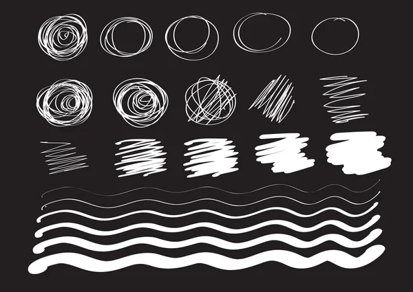 Ensemble de traits d'encre dessinés à la main vectoriels Lignes de brosses abstraites — Image vectorielle