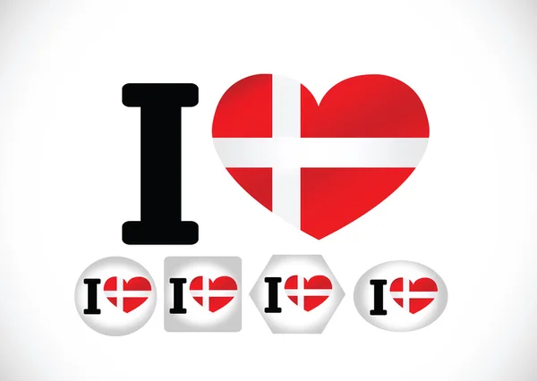 Bandeira da Dinamarca — Vetor de Stock