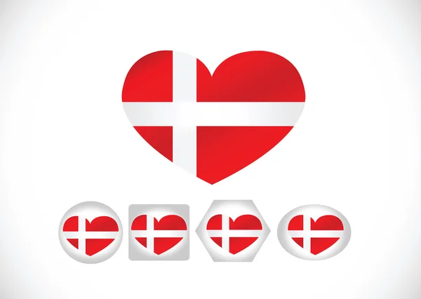 Vlag van Denemarken — Stockvector