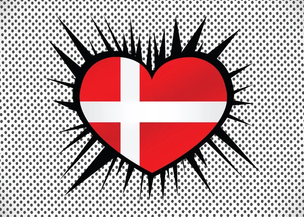 Danmark flagga — Stock vektor