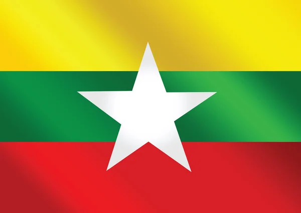 Unión de Myanmar bandera o Birmania bandera temas idea diseño — Archivo Imágenes Vectoriales