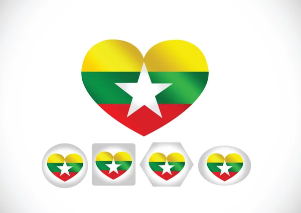 Unione di Myanmar bandiera o bandiera birmana temi idea design — Vettoriale Stock