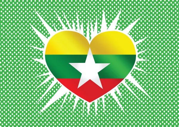 União de Myanmar bandeira ou bandeira da Birmânia temas ideia design — Vetor de Stock